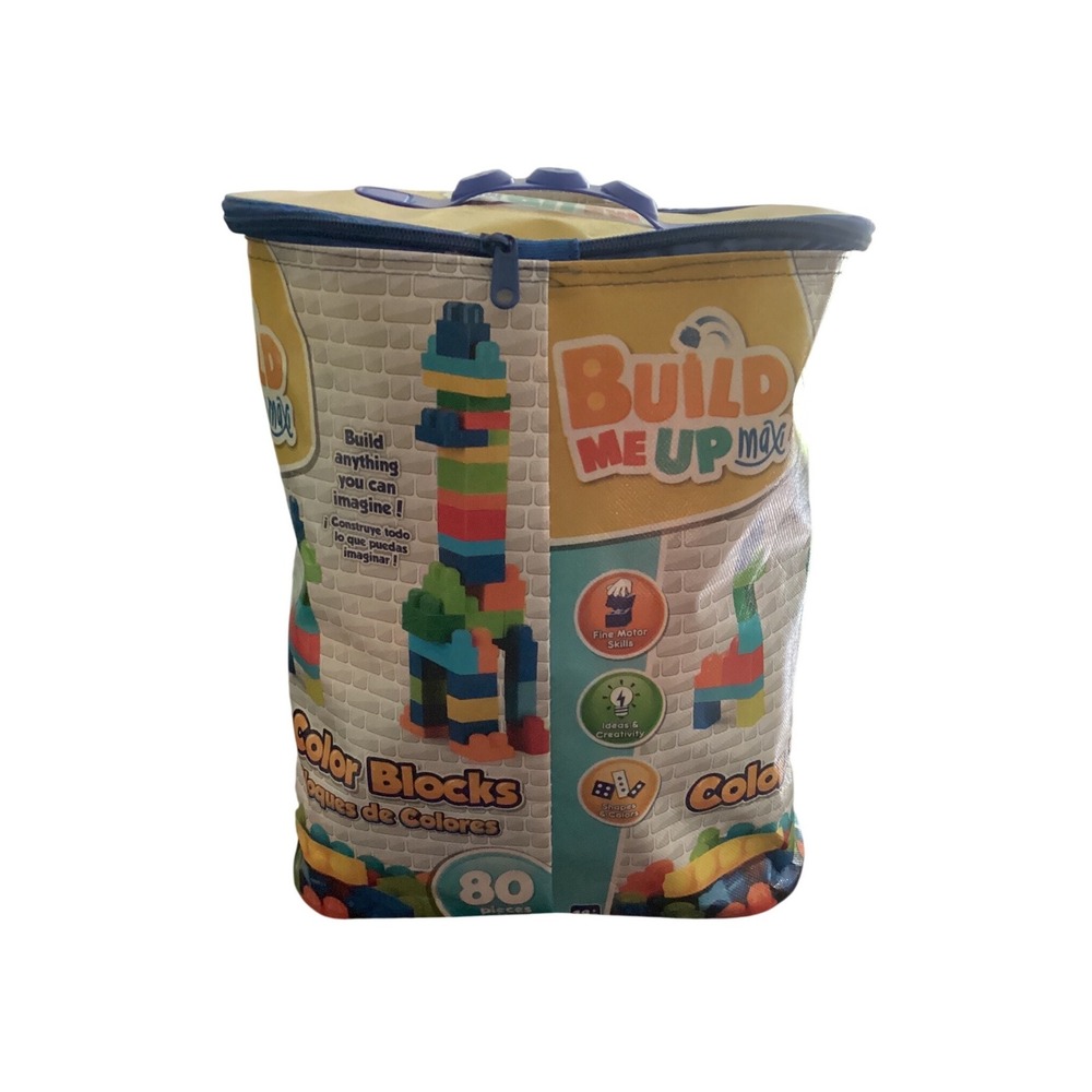 Build Me Up Maxi Color Blocks 80‎ Pieces Building Bricks Set with Storage Bag